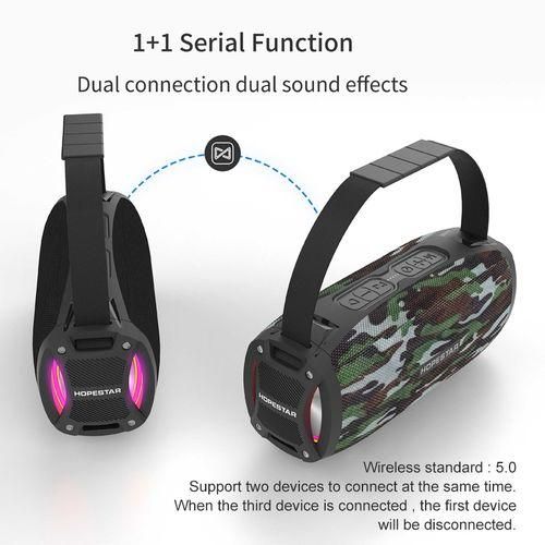 HOPESTAR H24 Pro Portable Outdoor Waterproof Woven Textured Bluetooth Speaker With Rhythm Light
