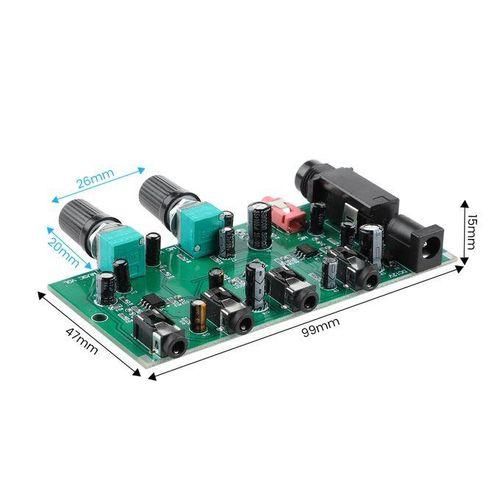 2Way Music Preamplifier Micophone Amplifier Board Karaoke Mixing Amplification Computer Audio Signal Mixer Board DC 1224