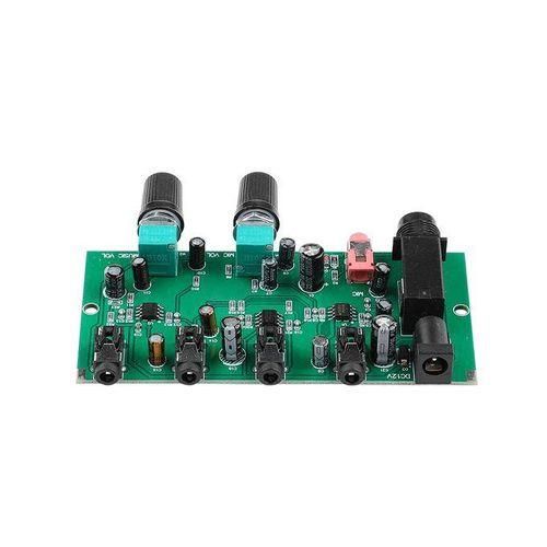 2Way Music Preamplifier Micophone Amplifier Board Karaoke Mixing Amplification Computer Audio Signal Mixer Board DC 1224