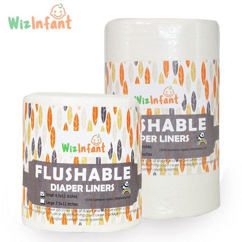 WizInfant Unscented Biodegradable Nappy Liners 100% Biodegradable & Flushable, Highly Absorbent,Breathable &