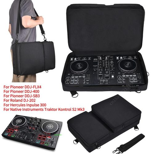 Portable Protective Case Dustproof Turntables Carrying Storage Bag with Sholder Strap for Pioneer DDJ-FLX4/400/SB3 Roland DJ-202