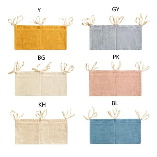 Baby Bedside Hanging Bags Milk Bottle Bibs Storage Bag Crib Organizer Bag Baby Diaper Bag Dormitory Bed Organizing Bag
