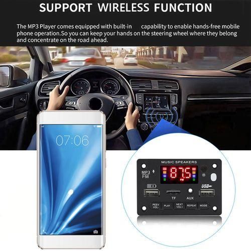 12V Bluetooth 5.0 MP3 Player Decoder Board 2X40W Amplifier FM Module