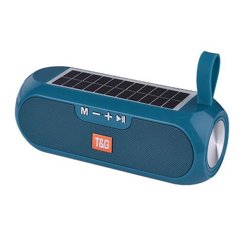 Portable Column Speaker Wireless Bluetooth-Compatible Stereo Music Box Solar Power Bank Boombox Waterproof Usb Aux Fm Radio