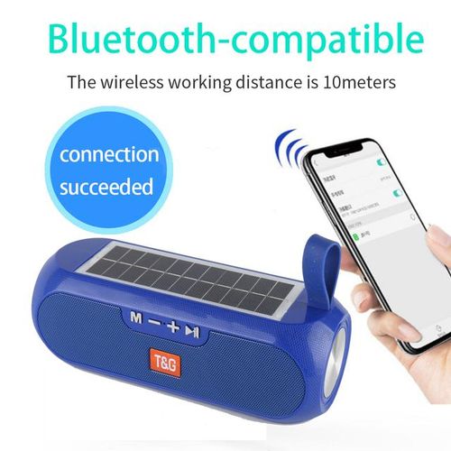 Portable Column Speaker Wireless Bluetooth-Compatible Stereo Music Box Solar Power Bank Boombox Waterproof Usb Aux Fm Radio