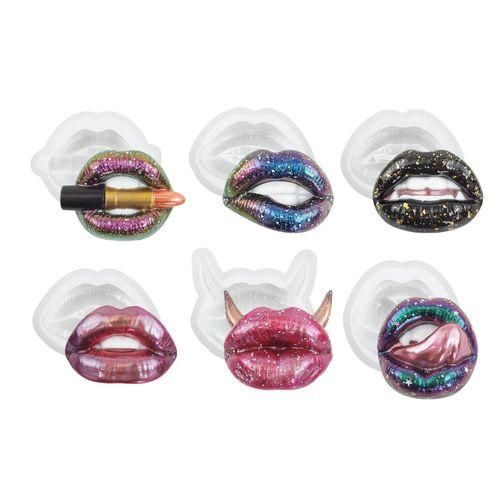 Flexible Lip Mould 3d Lip Silicone Mold Set Easy Release for Handmade White