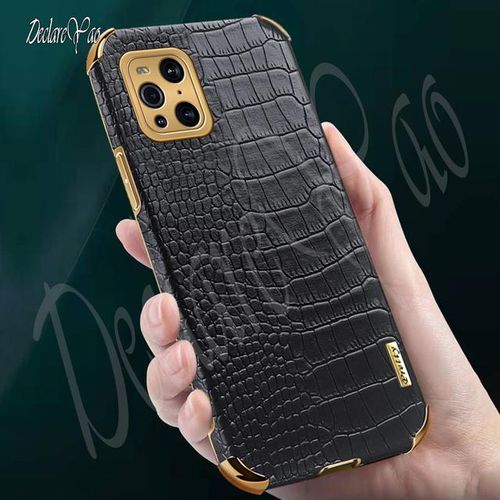 X2 Lite Case Declareyao Luxury Crocodile Pattern Ultra Slim 6d Plating Cover For Oppo Find X3 Pro Neo Case Silicone Soft Leather