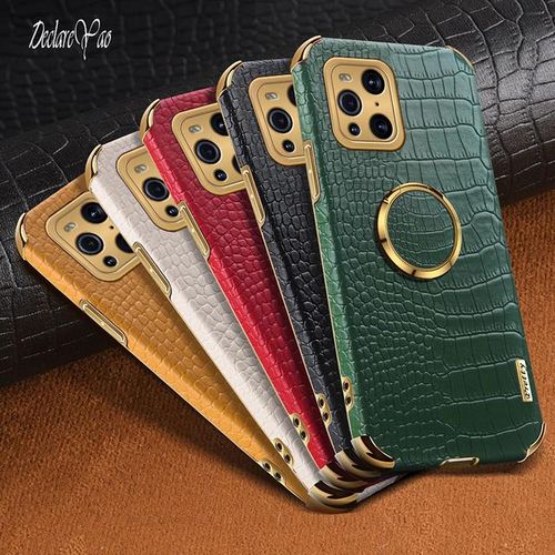 X2 Lite Case Declareyao Luxury Crocodile Pattern Ultra Slim 6d Plating Cover For Oppo Find X3 Pro Neo Case Silicone Soft Leather