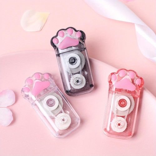 3pcs/bag Cute Creative Cute Cat Claw Correction Tape, School Stationary For Back To School More