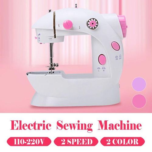Desktop Electric Sewing Machine 12 Stitches Household Tailor 2 Speed Foot Pedal Purple