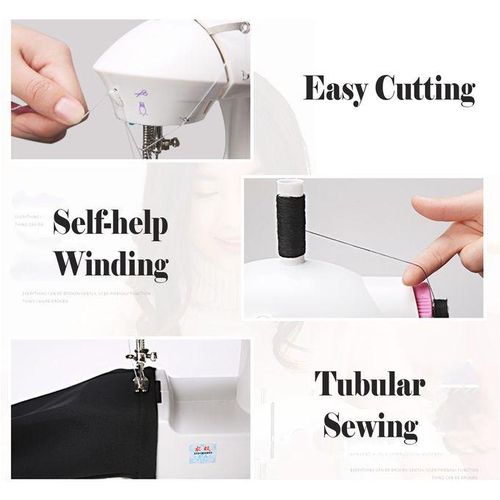 Desktop Electric Sewing Machine 12 Stitches Household Tailor 2 Speed Foot Pedal Purple