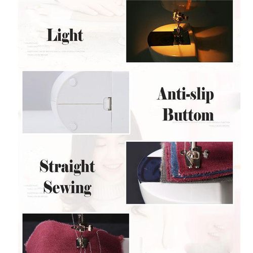 Desktop Electric Sewing Machine 12 Stitches Household Tailor 2 Speed Foot Pedal Purple