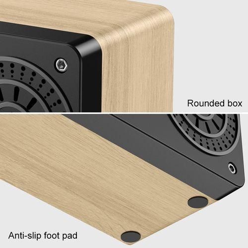 A10 Subwoofer Wooden Clock Bluetooth 5.0 Speaker, Support TF Card  U Disk Play  FM RadioRed