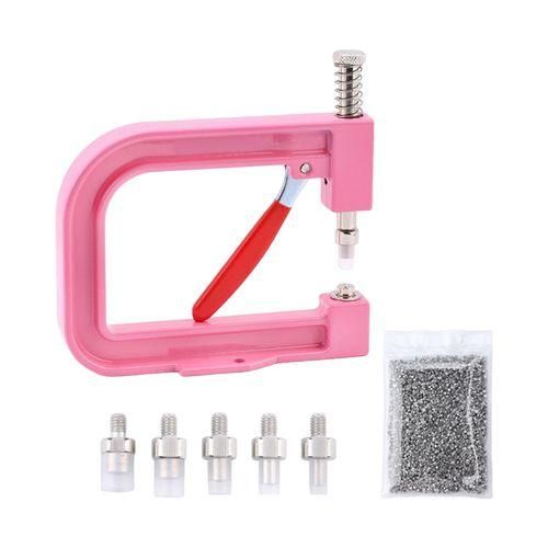 Caps Shoes Clothes Beads Rivet Fixing Machine Pink