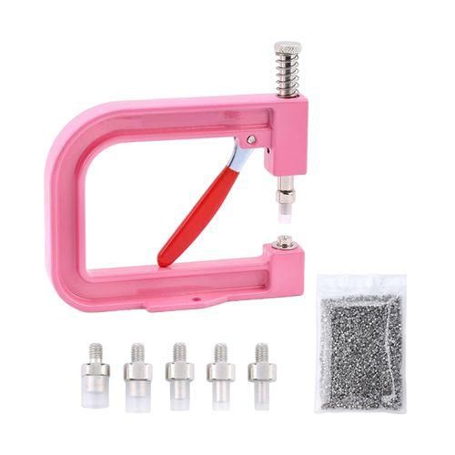 Caps Shoes Clothes Beads Rivet Fixing Machine Pink