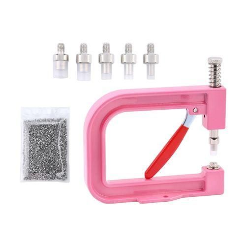Caps Shoes Clothes Beads Rivet Fixing Machine Pink