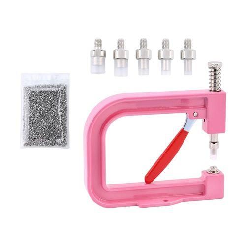 Caps Shoes Clothes Beads Rivet Fixing Machine Pink