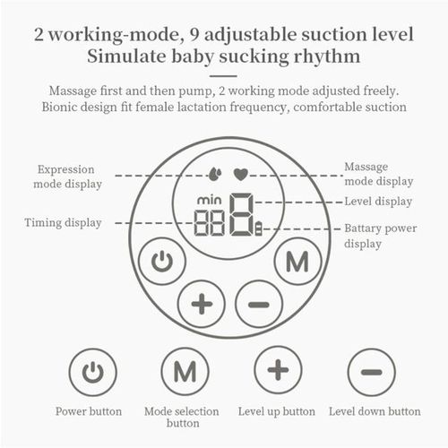 Smart Electric Wearable Breast Pump LED Display Portable Baby Silence Suction Cup Feeding Milk Half Bottles