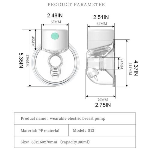 Smart Electric Wearable Breast Pump LED Display Portable Baby Silence Suction Cup Feeding Milk Half Bottles