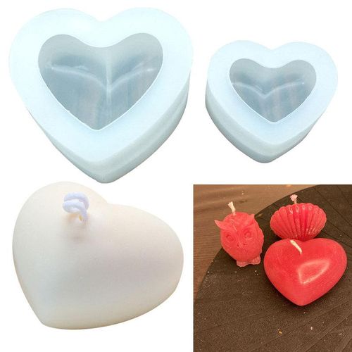 Diy Handmade Candle Mold 3d Heart Shape Columnar Plastic Candle Making Mould Wax Soap Molds Chocolate Cake Decor