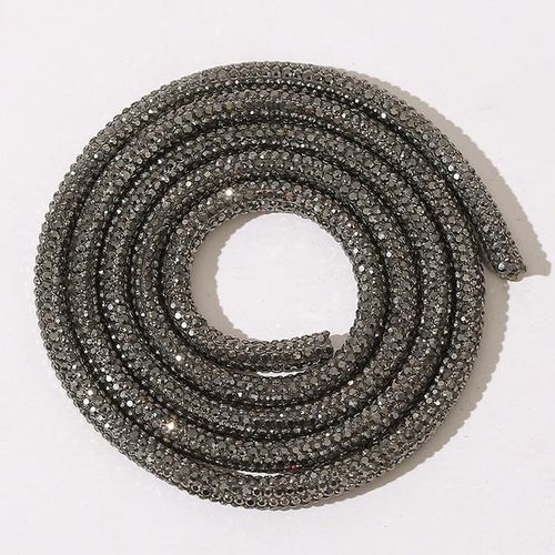 1m Glass Crystal Cord Rhinestone Rope Full Rhinestone Shoelace Bracelet Diy Shoes Bags Decorative For Bridal Dress