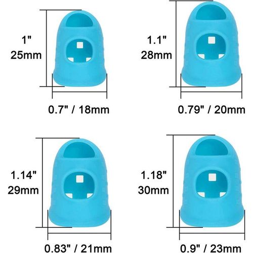 16pcs Thimbles Fingers Tip Guitar Silicone Thimble Finger Protectors For Sorting Paper/hand Sewing/counting Money/playing Guitar