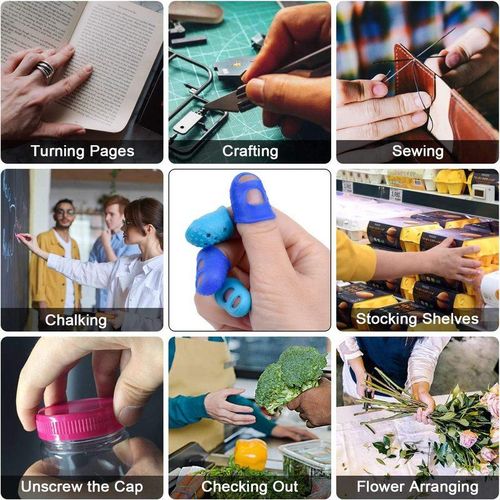 16pcs Thimbles Fingers Tip Guitar Silicone Thimble Finger Protectors For Sorting Paper/hand Sewing/counting Money/playing Guitar
