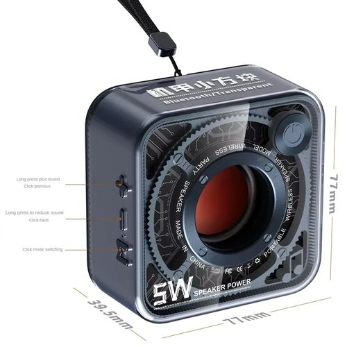 Future Mechanical Style Transparent Wireless Bluetooth Speaker Subwoofer Stereo Cyberpunk Speaker Gift For Girlfriend