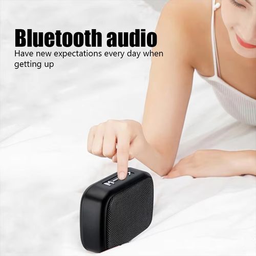 Wireless Mini Bluetooth Speaker Fabric Card Insertion 3D Stereo Sound Player For Outdoor Use - Gray