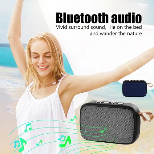 Wireless Mini Bluetooth Speaker Fabric Card Insertion 3D Stereo Sound Player For Outdoor Use - Gray