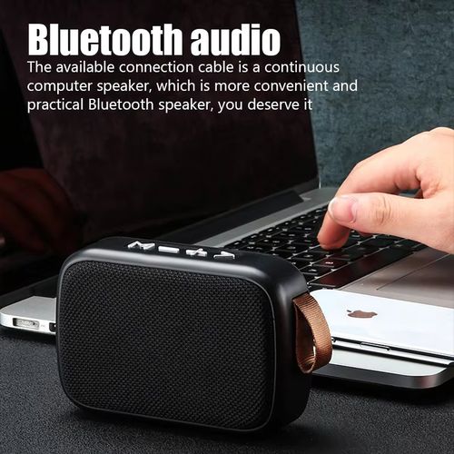 Wireless Mini Bluetooth Speaker Fabric Card Insertion 3D Stereo Sound Player For Outdoor Use - Gray