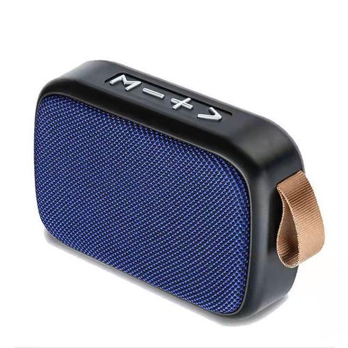 Wireless Mini Bluetooth Speaker Fabric Card Insertion 3D Stereo Sound Player For Outdoor Use - Blue