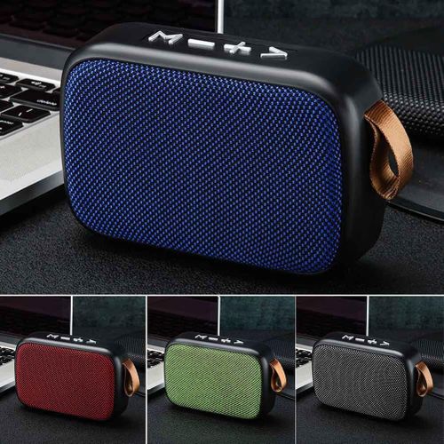 Wireless Mini Bluetooth Speaker Fabric Card Insertion 3D Stereo Sound Player For Outdoor Use - Blue