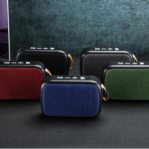 Wireless Mini Bluetooth Speaker Fabric Card Insertion 3D Stereo Sound Player For Outdoor Use - Blue