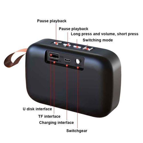 Wireless Mini Bluetooth Speaker Fabric Card Insertion 3D Stereo Sound Player For Outdoor Use - Blue