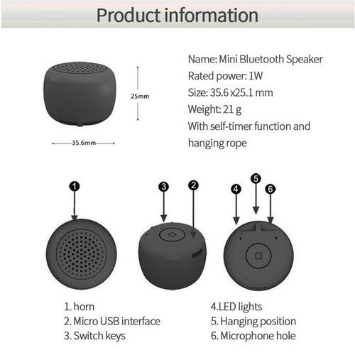 Mini Bluetooth Speaker With Selfie Bluetooth Speaker Potable Wireless Loudspeaker Bass Stereo Sound Speaker With Microphone