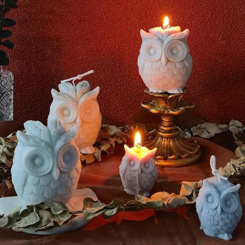 Cute Large Owl Silicone Candle Mold Diy Animal Candle Wax Making Supplies Chocolate Soap Resin Mold S Craft Home Decor