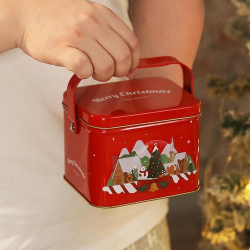 Christmas Gift Tins Multifunctional Small Packaging Red