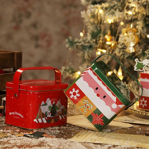 Christmas Gift Tins Multifunctional Small Packaging Red