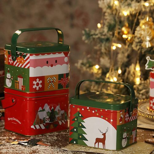 Christmas Gift Tins Multifunctional Small Packaging Red