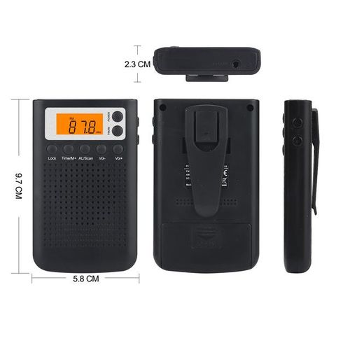 Radio Receiver Mini Radio Fm Digital Portable Radio Automatic Search And Storage Alarm Support Headphone With Wrist Strap Buck