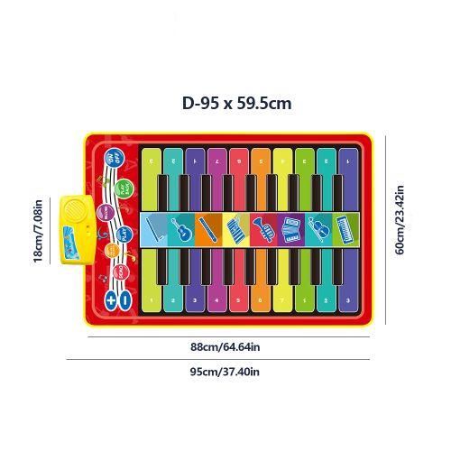 Piano Mat for Kids 4 Styles Floor Keyboard Dance Mat Play Music Carpet Music Instrument Toys Gift for Girl Boy Toddlers Baby