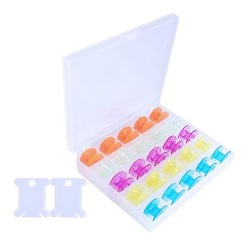 25pcs Industrial Sewing Machine Bobbins+2pcs Floss Bossins Multicolor