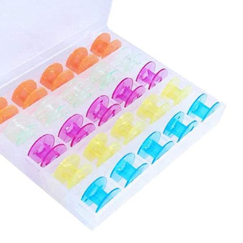 25pcs Industrial Sewing Machine Bobbins+2pcs Floss Bossins Multicolor