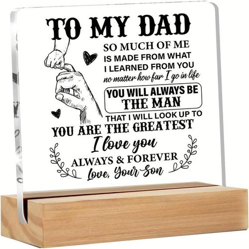 JOYNM To My Dad Letter Pattern Acrylic Ornament, Creative Desktop Decoration, Desk Decoration for Home Office