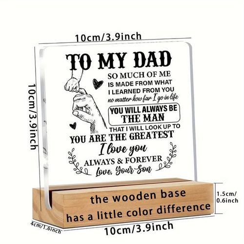 JOYNM To My Dad Letter Pattern Acrylic Ornament, Creative Desktop Decoration, Desk Decoration for Home Office