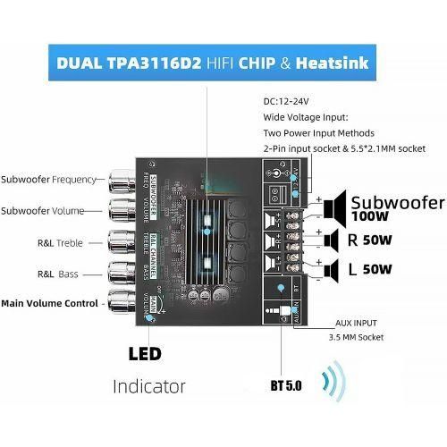 2.1 Channel BT Audio Amplifier Module AUX BT5.0 Audio Input