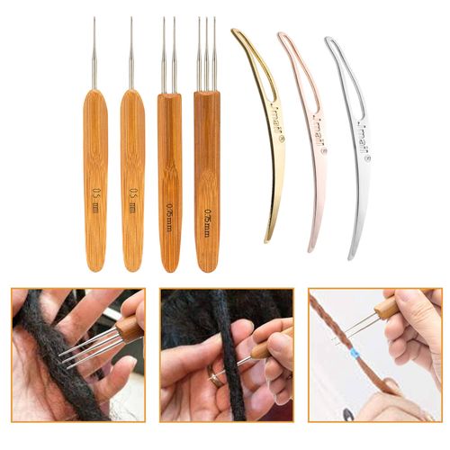 Dreadlocks Crochet Hook 7Pcs Crochet  Set 0.5mm,0.75mm