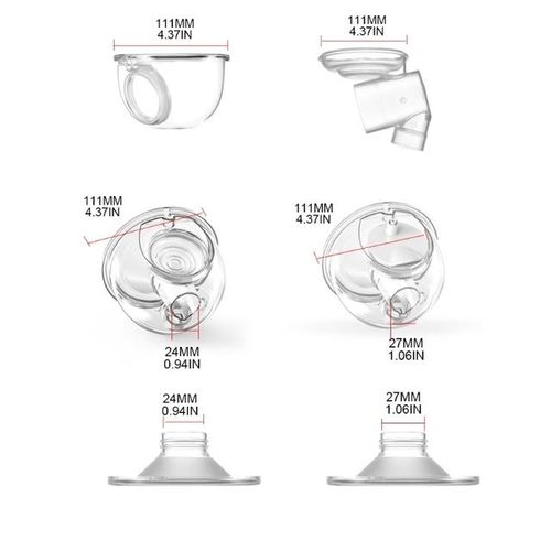 Wearable Breast Pump Accessories Silicone Horn Diaphragm Milk Collector Nursing Cup Tee Joint Electric Breastpump Replacement