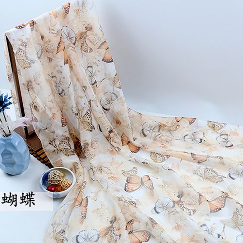 100x150cm By The Chiffon Printed Plain Weave Thin Fabrics For Sewing Dresses Silk Scarf Hanfu Designer Patchwork Material